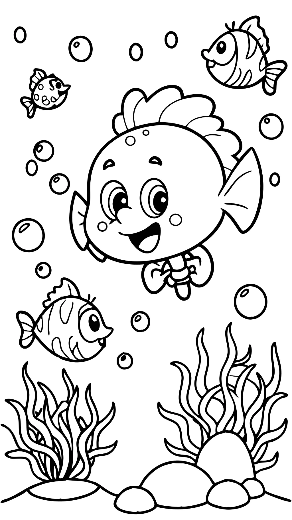 coloriages de guppies à bulles imprimables